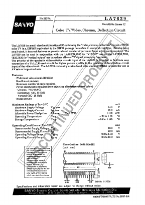 LA7629 Datasheet PDF SANYO -> Panasonic
