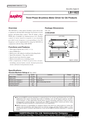 LB11822 Datasheet PDF SANYO -> Panasonic
