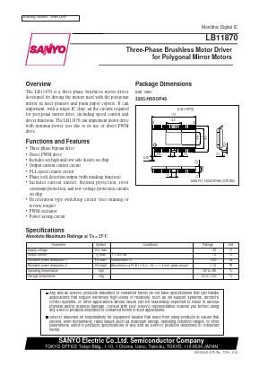 LB11870 Datasheet PDF SANYO -> Panasonic