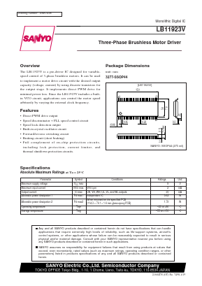 LB11923V Datasheet PDF SANYO -> Panasonic