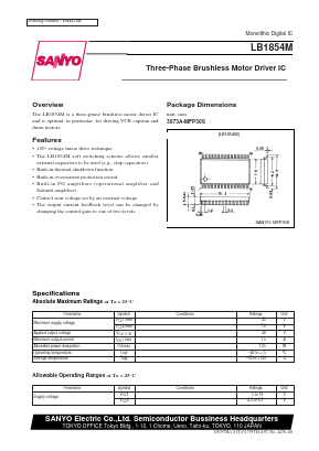 LB1854M Datasheet PDF SANYO -> Panasonic