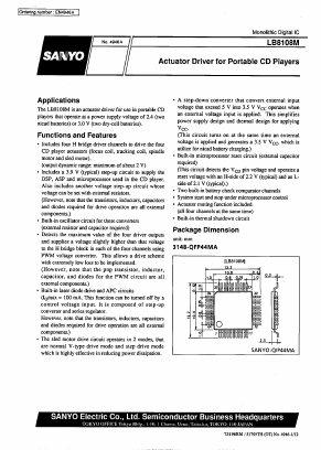 LB8108 Datasheet PDF SANYO -> Panasonic
