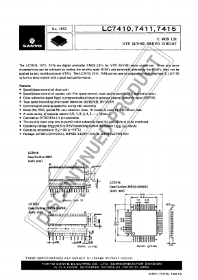 LC7415 Datasheet PDF SANYO -> Panasonic