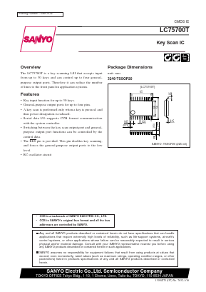 LC75700T Datasheet PDF SANYO -> Panasonic