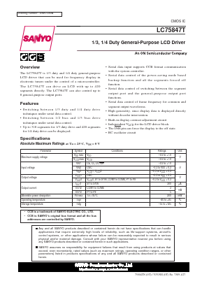 LC75847T Datasheet PDF SANYO -> Panasonic