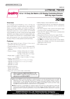LC75816W Datasheet PDF SANYO -> Panasonic