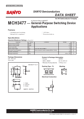 MCH3477 Datasheet PDF SANYO -> Panasonic