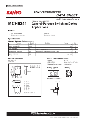 MCH6341-TL-E Datasheet PDF SANYO -> Panasonic