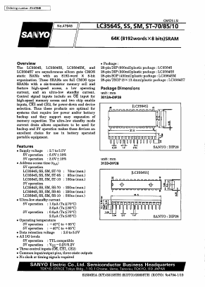 LC3564ST Datasheet PDF SANYO -> Panasonic