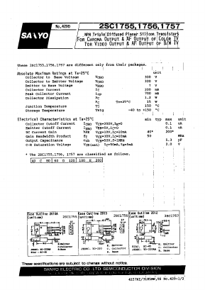 2SC1756 Datasheet PDF SANYO -> Panasonic