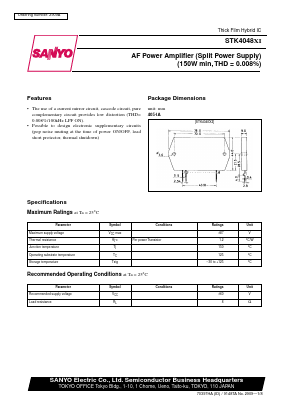 STK4048XI Datasheet PDF SANYO -> Panasonic