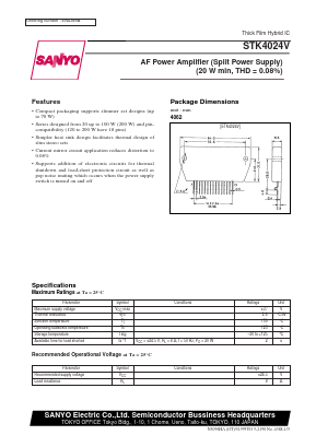 STK4024V Datasheet PDF SANYO -> Panasonic