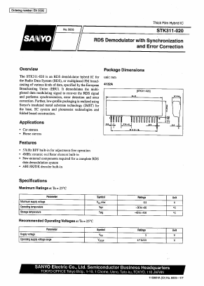 STK311-020 Datasheet PDF SANYO -> Panasonic