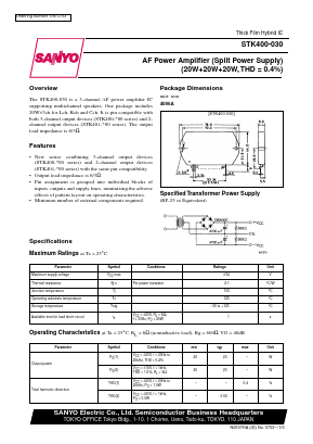 STK401-110 Datasheet PDF SANYO -> Panasonic