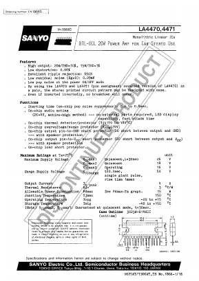 LA4470 Datasheet PDF SANYO -> Panasonic