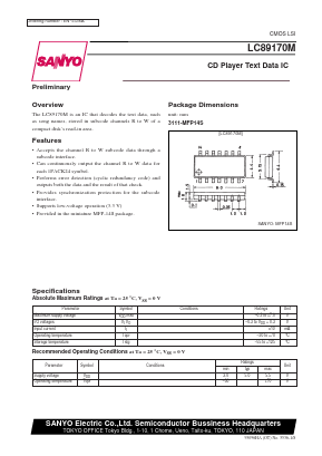 LC89170M Datasheet PDF SANYO -> Panasonic