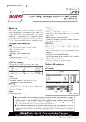 LA7674 Datasheet PDF SANYO -> Panasonic