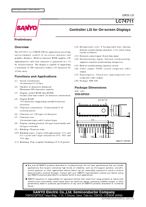 LC74711 Datasheet PDF SANYO -> Panasonic