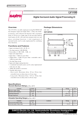 LV1100 Datasheet PDF SANYO -> Panasonic