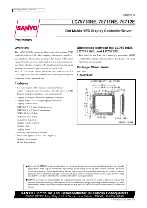 LC75711NE Datasheet PDF SANYO -> Panasonic