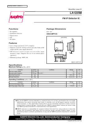 LA1225M Datasheet PDF SANYO -> Panasonic