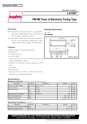 LA1267 Datasheet PDF SANYO -> Panasonic