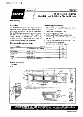 DM2023-1JL7 Datasheet PDF SANYO -> Panasonic