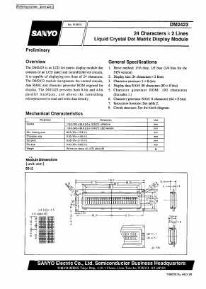 DM2423-7BL7 Datasheet PDF SANYO -> Panasonic
