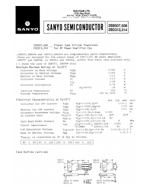 2SB508C Datasheet PDF SANYO -> Panasonic