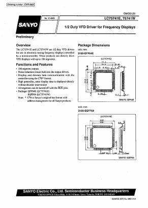 LC75741W Datasheet PDF SANYO -> Panasonic