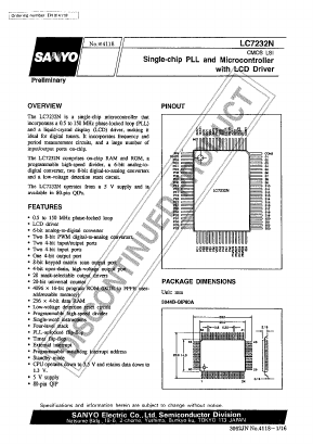 LC7232N Datasheet PDF SANYO -> Panasonic