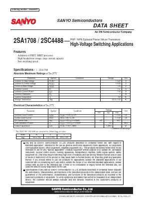 A1708 Datasheet PDF SANYO -> Panasonic
