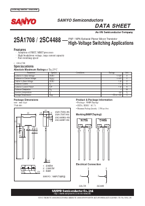 A1708S Datasheet PDF SANYO -> Panasonic