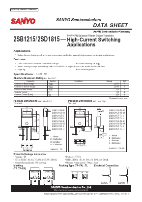 2SB1215 Datasheet PDF SANYO -> Panasonic