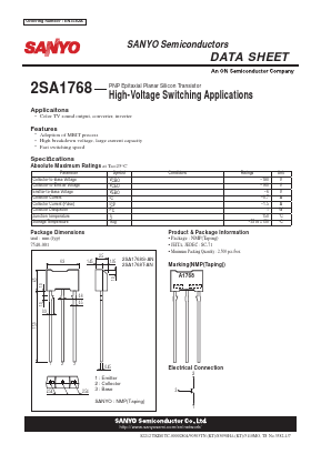2SA1768 Datasheet PDF SANYO -> Panasonic