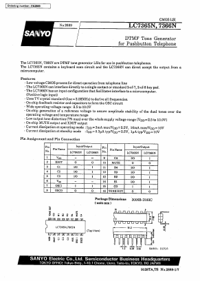 LC7365N Datasheet PDF SANYO -> Panasonic