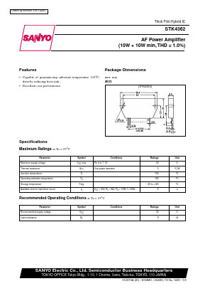 STK4362 Datasheet PDF SANYO -> Panasonic