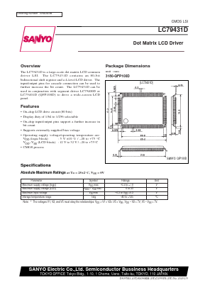 LC79431D Datasheet PDF SANYO -> Panasonic