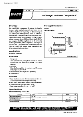 LA8637M Datasheet PDF SANYO -> Panasonic