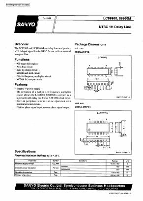 LC89960 Datasheet PDF SANYO -> Panasonic