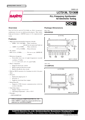 LC72136 Datasheet PDF SANYO -> Panasonic