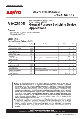 VEC2905 Datasheet PDF SANYO -> Panasonic
