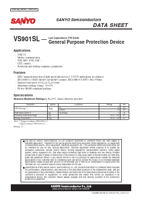 VS901SL Datasheet PDF SANYO -> Panasonic