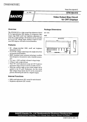 STK190-010 Datasheet PDF SANYO -> Panasonic