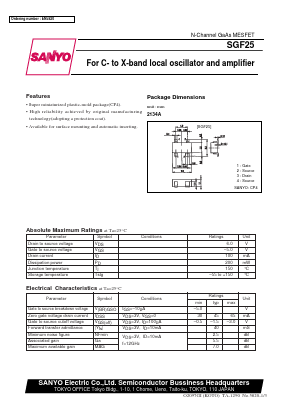 SGF25 Datasheet PDF SANYO -> Panasonic