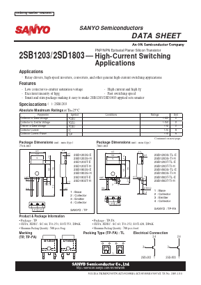 2SB1203T-TL-H Datasheet PDF SANYO -> Panasonic