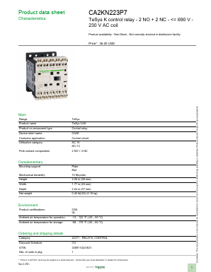 CA2KN223P7 Datasheet PDF Schneider Electric