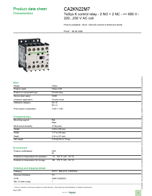 CA2KN22M7 Datasheet PDF Schneider Electric
