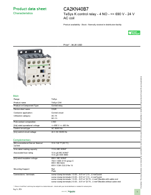 CA2KN40B7 Datasheet PDF Schneider Electric