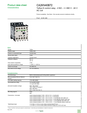 CA2KN40B72 Datasheet PDF Schneider Electric